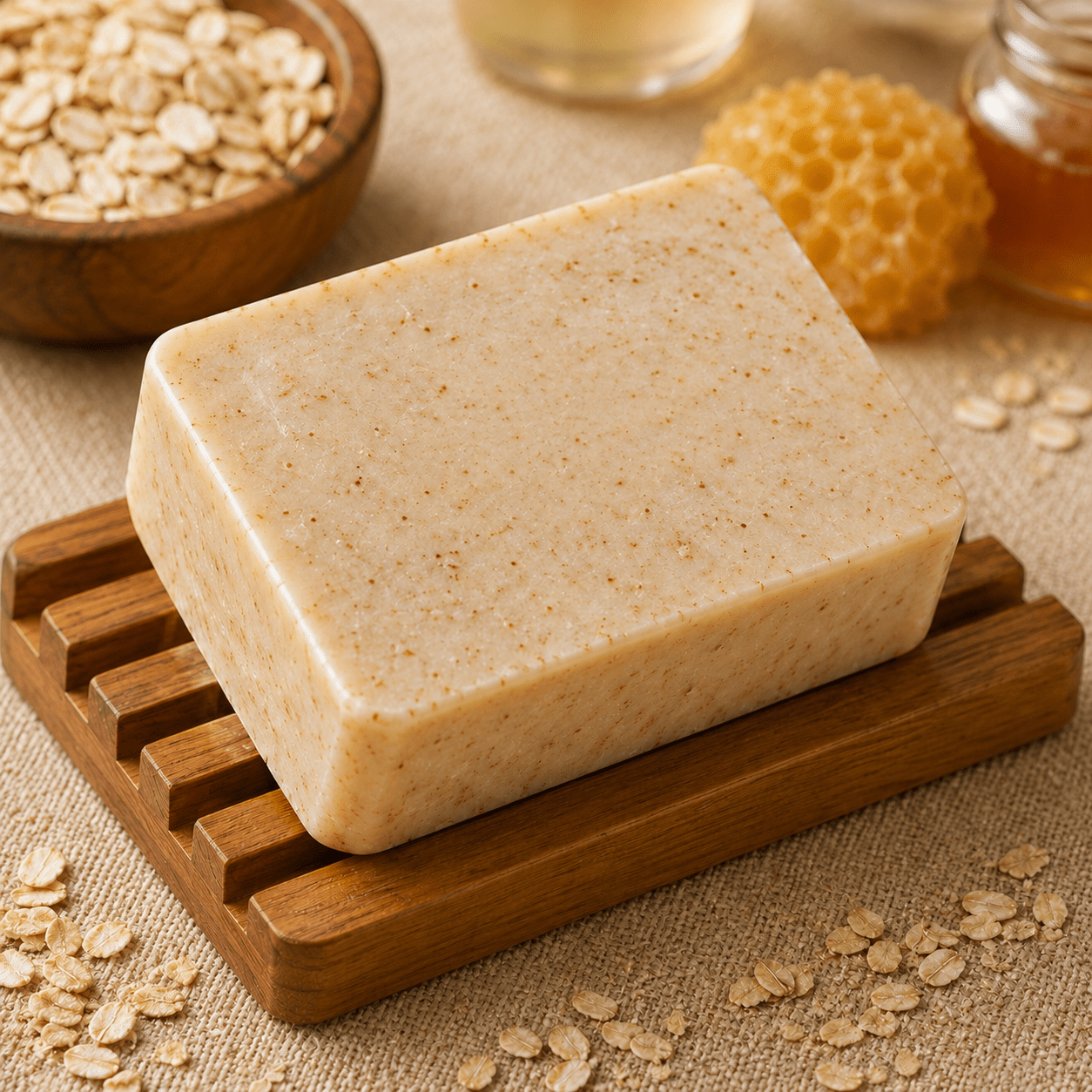 Jabón artesanal avena, miel y vitamina E - Kapa Natural