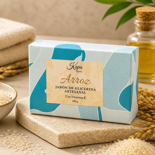 Jabón artesanal de arroz y vitamina E - Kapa Natural
