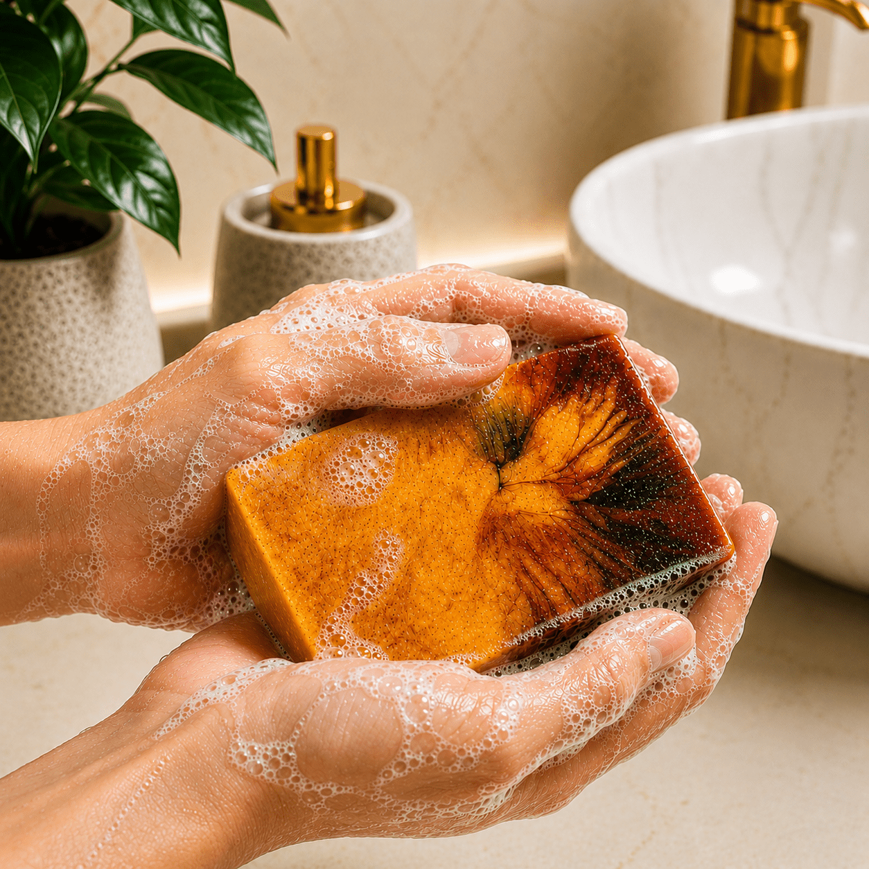 Jabon artesanal de Café, Curcuma y Vitamina E - Kapa Natural