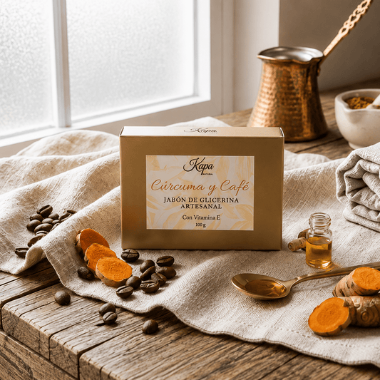 Jabon artesanal de Café, Curcuma y Vitamina E - Kapa Natural