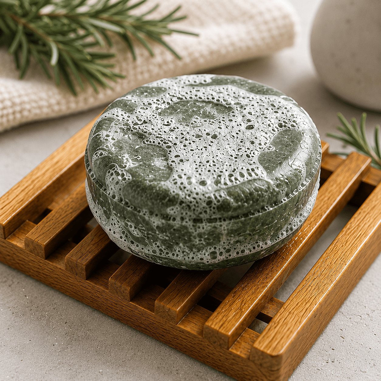 Shampoo sólido con romero y aceite de ricino - Kapa Natural