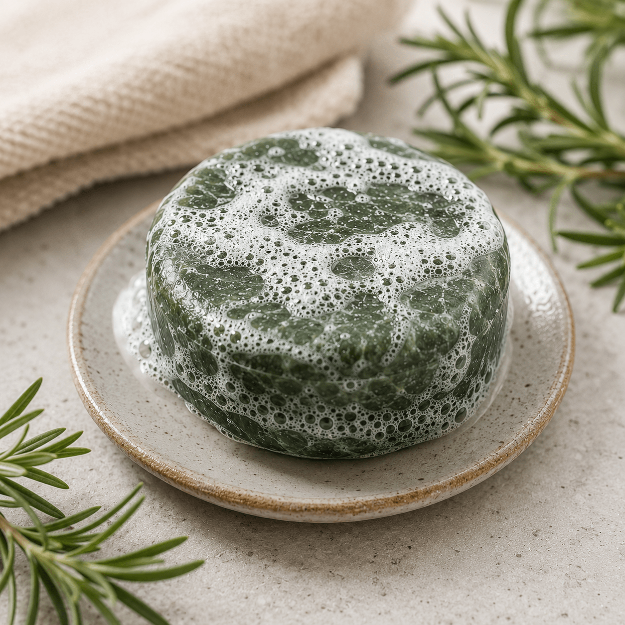 Shampoo sólido con romero y aceite de ricino - Kapa Natural